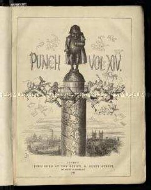 Satirische Zeitschrift "Punch oder The London Charivari. 14. Vol. 1848