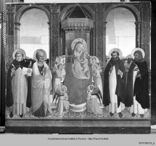 Pala di San Domenico : Thronende Madonna, Heilige und Engel
