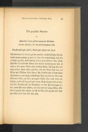 Die gequälte Kreatur