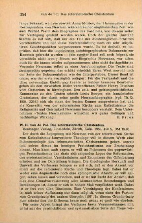 354-356 [Rezension] Pol, Willem Hendrik van de, Das reformatorische Christentum