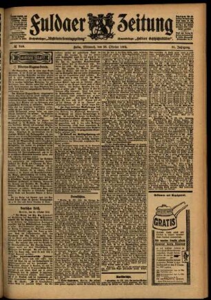 Zweite Ausgabe vom Mittwoch, den 26. Oktober 1904.