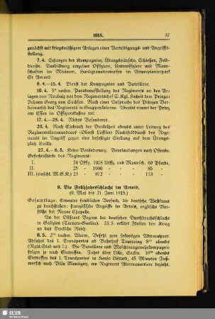 9. Die Frühjahrsschlacht im Artois : (9. Mai bis 21. Juni 1915)