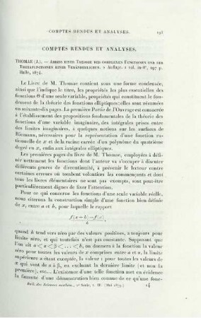 Comtes Rendus et Analyses.