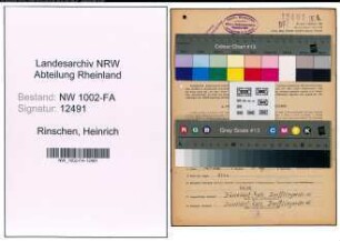 Entnazifizierung Heinrich Rinschen, geb. 10.08.1901 (Milchkaufmann)