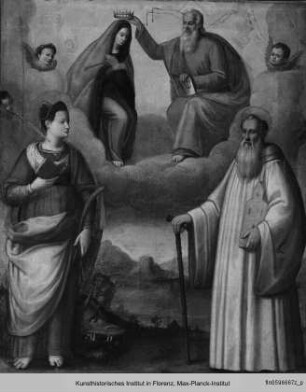 Die Krönung Mariens mit der Heiligen Margareta und dem Heiligen Antonius Abbas