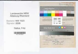 Entnazifizierung Fritz Gallus , geb. 20.08.1902 (Lehrer)