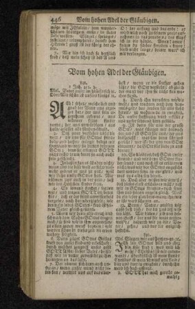 Vom hohen Adel der Gläubigen.