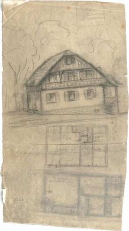 Hildebrand, Adolf von; Haus Schlederloh - Grundriss, Perspektive
