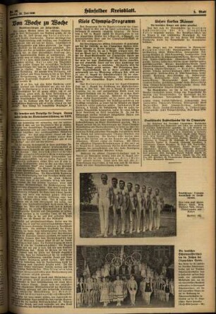 Zweite Ausgabe vom Montag, den 20. Juli 1936.