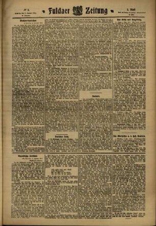 Zweite Ausgabe vom Samstag, den 07. Januar 1911.