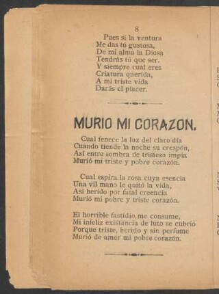 Murió mi Corazón.