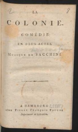 La Colonie : Comédie En Deux Actes