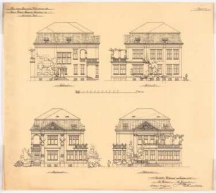 Villa Kuypers, Emsdetten: Aufrisse der Fassade von allen Seiten 1:100