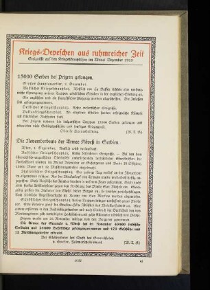 15000 Serben bei Prizren gefangen.