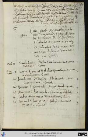 [fol. 47] Rektorat Georg Hänlin 1598/99