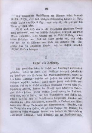 II. Cassel als Residenz.