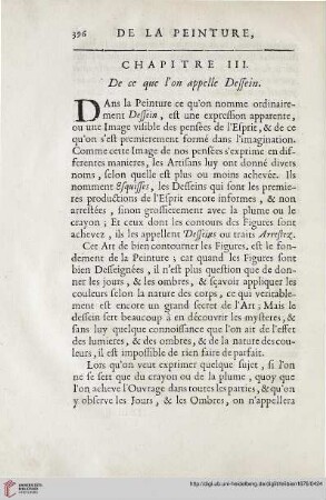 Chapitre III: De ce que l'on appelle dessein