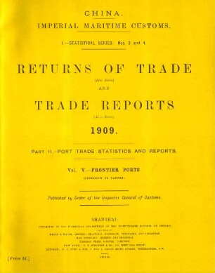 Vol. V. Frontier ports (Lungchow to Yatung)