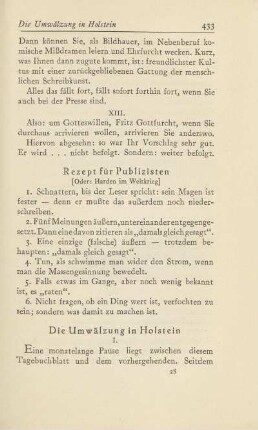 Die Umwälzung Holstein