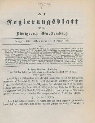 Samstag, den 13. Januar 1900-31. Dezember 1900 = No. 1-56