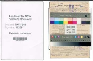Entnazifizierung Johannes Geismar , geb. 02.08.1908 (Kaufmaennischer Angestellter)
