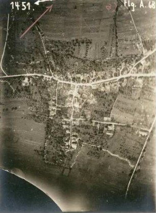 Foto der Stellungen in Oberaspach westlich von Mülhausen (Luftbild)