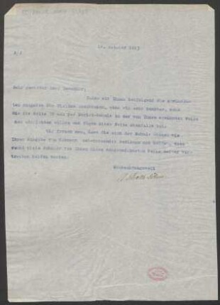 Brief an Heinrich Dessauer : 14.10.1913