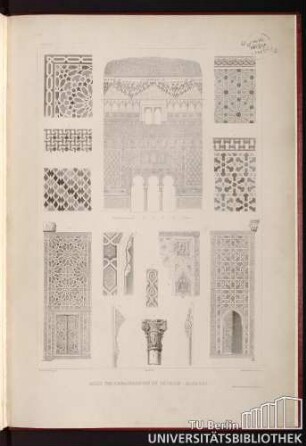 Pl. 6. Séville. Salle des ambassadeurs et détails. Alcazar.