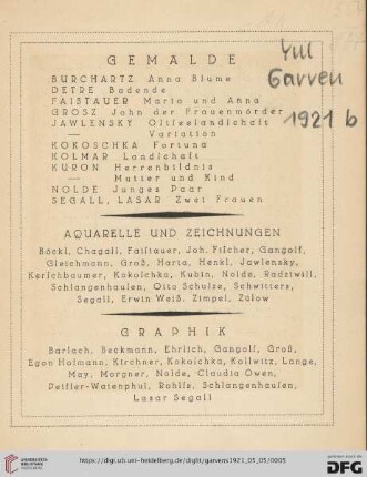 [Gemälde, Aquarelle und Zeichnungen, Graphik]