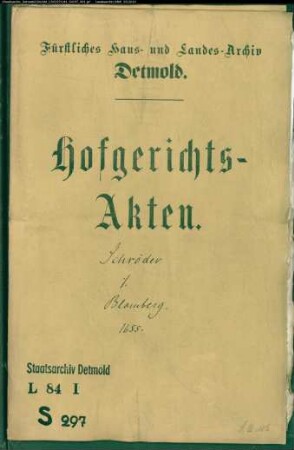 Schröder, Georg Henrich gegen Stadt Blomberg - Anlage eines Abtritts