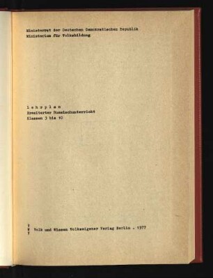1977: Klassen 3 bis 10