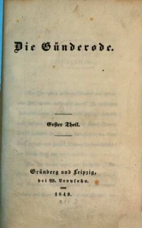 Die Günderode, 1