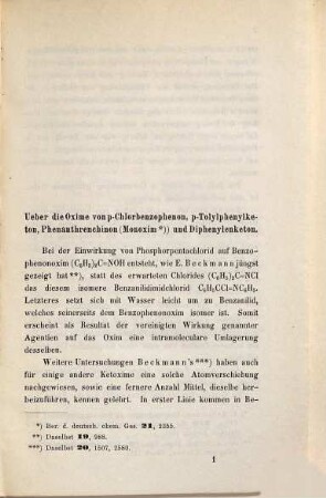 Zur Umlagerung der Ketoxime