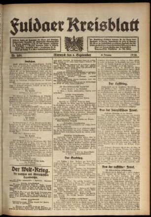 Ausgabe vom Mittwoch, den 06. September 1916.
