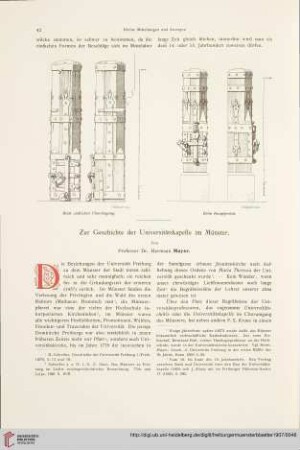 Zur Geschichte der Universitätskapelle im Münster