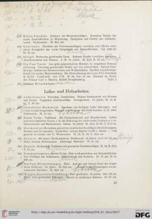 Leder- und Holzarbeiten (Nr. 338-353)