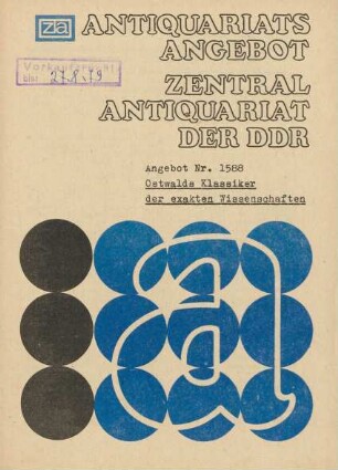 Nr. 1588: Ostwalds Klassiker der exakten Wissenschaften