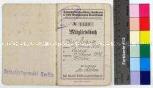 Mitgliedsbuch des Zentralverbands der Bäcker, Konditoren und verwandter Berufsgenossen Deutschlands für Karl Metzold