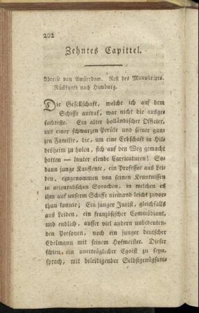 Zehntes Capittel. Abreise von Amsterdam. Rest des Manuscripts. Rückkunft nach Hamburg.