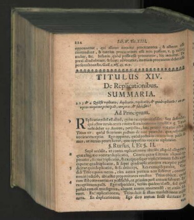 Titulus XIV. De replicationibus.