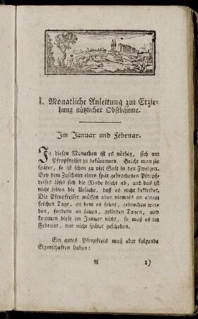 I. Monatliche Anleitung zur Erziehung nützlicher Obstbäume