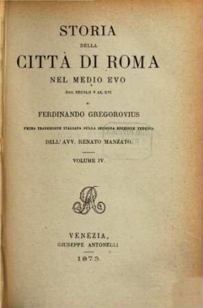 Storia della città di Roma nel medio evo dal secolo V al XVI, 4