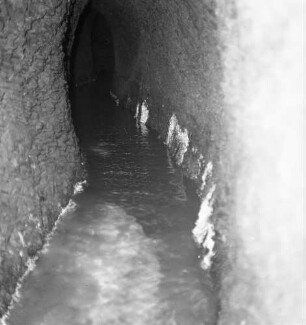 Plauen, Reichsstraße 11. Alaunbergwerk "Ewiges Leben". Schachtgang (mit eindringendem Wasser?)