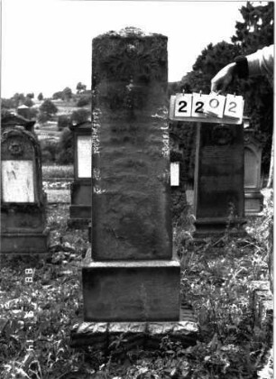 Grabstein 2202 (Index: 100097240) Maße HxBxT: 168x36x26 cm: Grabstein 2202