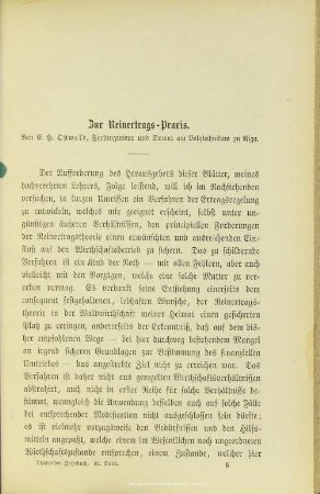 I.6 Zur Reinertrags-Praxis