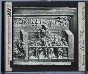 Florenz, S. Lorenzo,Florenz, S. Lorenzo, Auferstehungskanzel : Bronzerelief, Himmelfahrt Christi