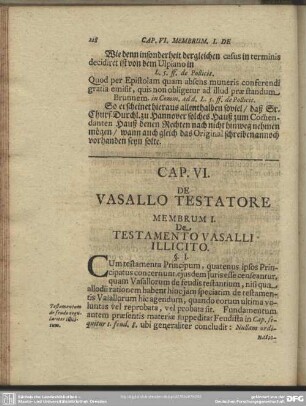 Cap. VI. De Vasallo Testatore