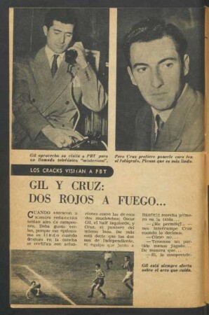 Gil y Cruz: dos rojos a fuego ... : Los cracks visitan a PBT