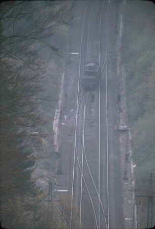 Laufach Schwarzkopftunnel WestportalSchiebelok 194 585 Lz Gleiswechsel