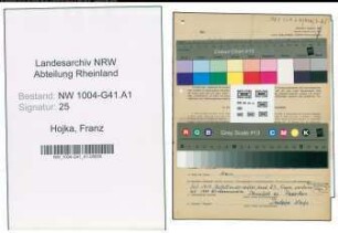Entnazifizierung Franz Hojka , geb. 25.11.1900 (Hilfsaufseher)
